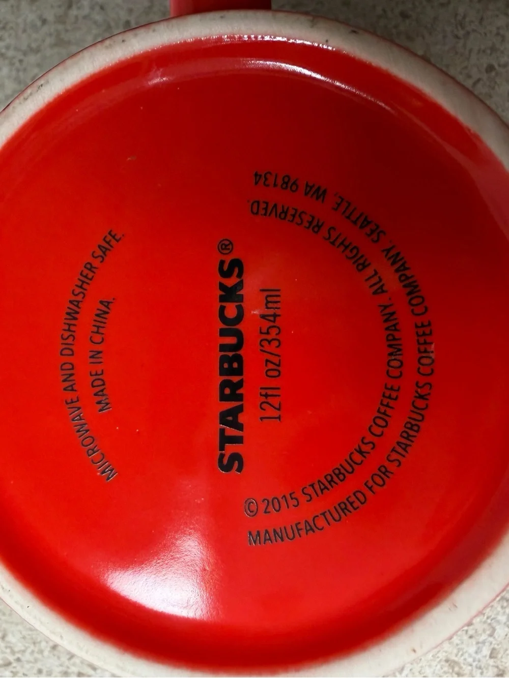 Starbucks 2015 Red Holiday 12oz Mug